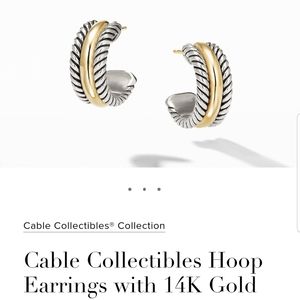 David Yurman Cable Collectibles Hoop Earrings with 14K Gold